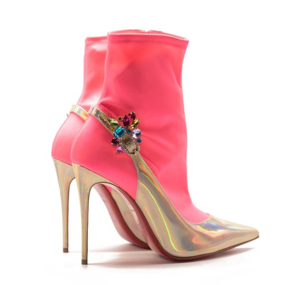 Christian Louboutin Jessie Joli Crystal Embellished Bootie EU 38.5 - Picture 5 of 9